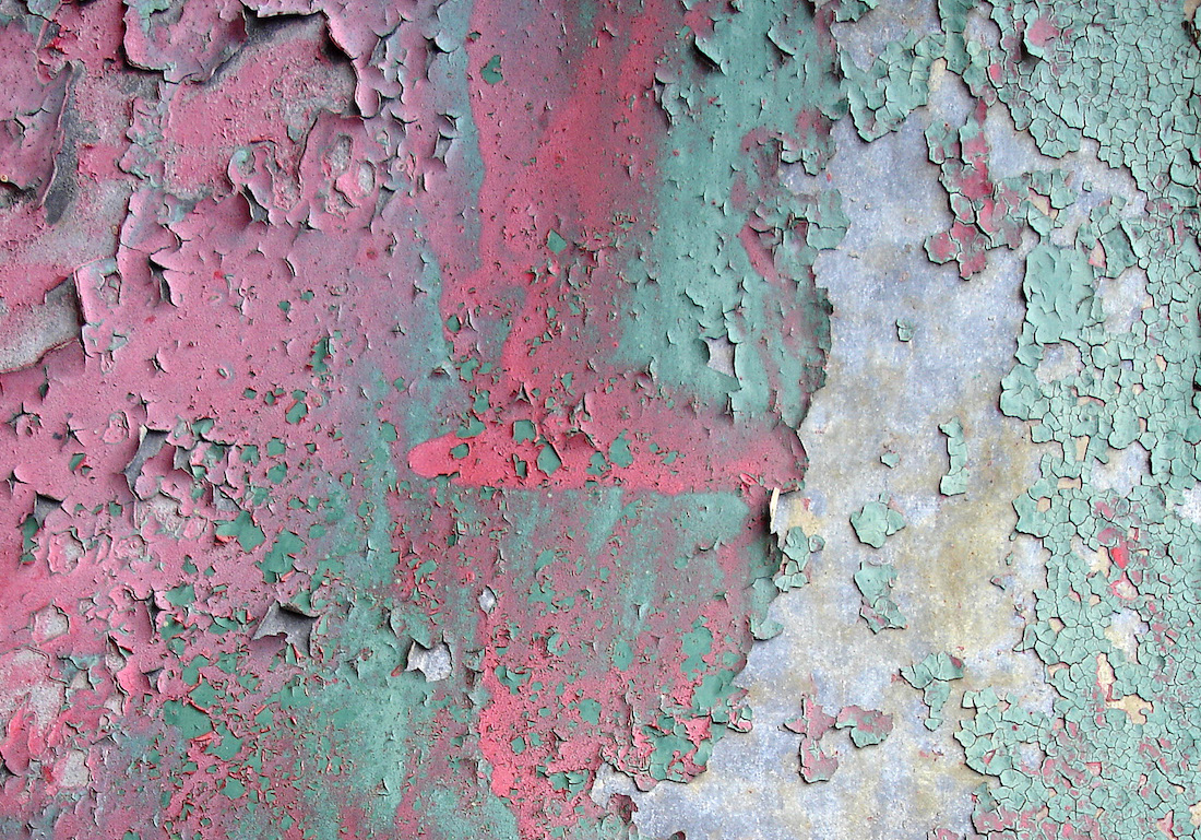 peeling paint on metal