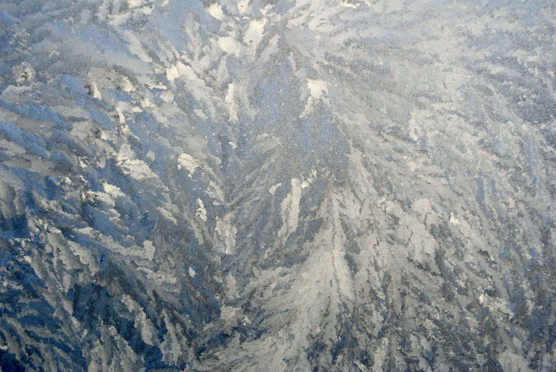 detail of frost pattern on window, winter 2014