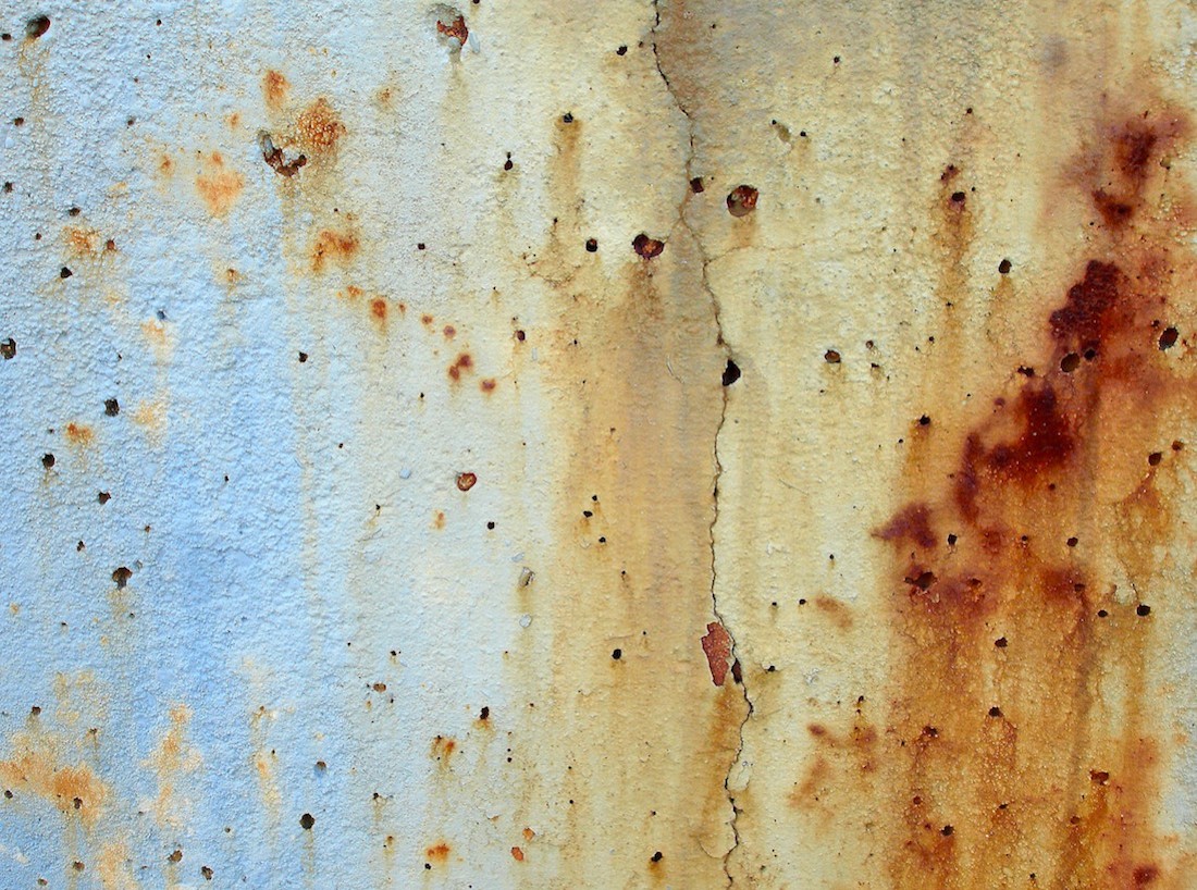 painted wall with rust, 2017