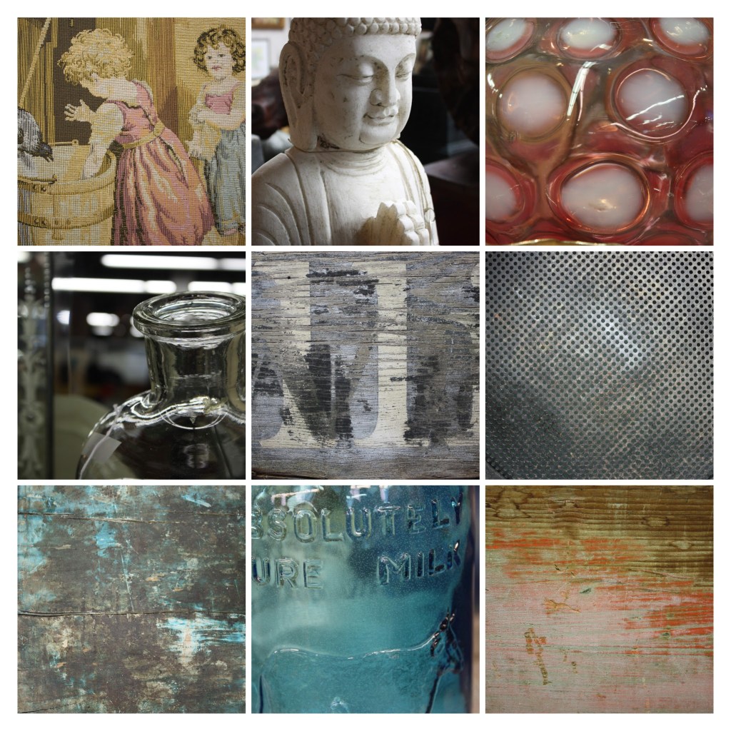 collage of images taken at antique center